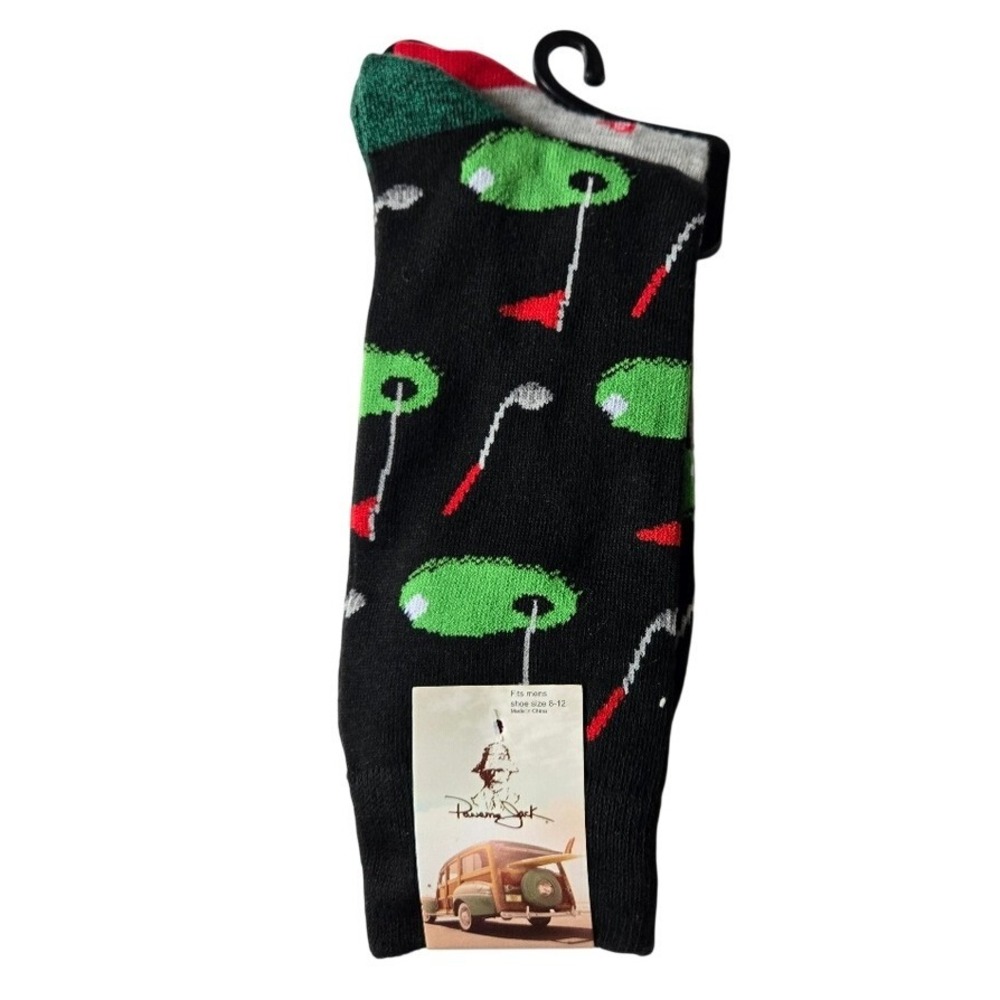 Panama Jack/Golf Hole Golf Club Novelty Crew Socks 2 Pack/Size‎ 8-12